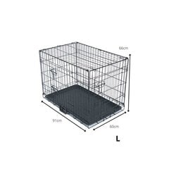 Bokss suņiem – Transport Crate L, 91x60x66 cm cena un informācija | Transportēšanas būri, somas | 220.lv