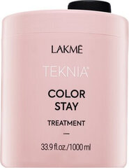 Maska krāsotiem matiem, Lakme Teknia Color Stay Treatment, 1000 ml цена и информация | Распылите крем-спрей на волосы на расстоянии 20-25 см, расчешите их расческой. | 220.lv