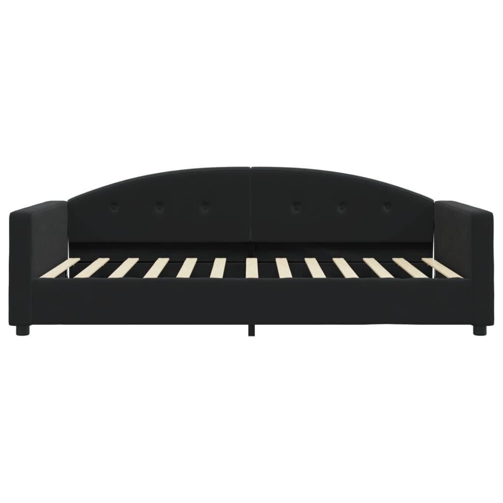vidaXL izvelkams dīvāns ar matraci, melns, 100x200 cm, samts cena un informācija | Gultas | 220.lv