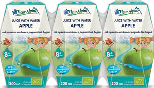 Ābolu sula ar ūdeni Fleur Alpine, bērniem no 8 mēnešu vecuma, 200 ml x 3 cena un informācija | Dzērieni, uzkodas bērniem | 220.lv