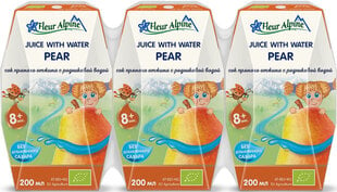 Грушевый детский сок с водой Fleur Alpine с 8 месяцев, 200 мл x 3 цена и информация | Закуски, напитки для детей | 220.lv