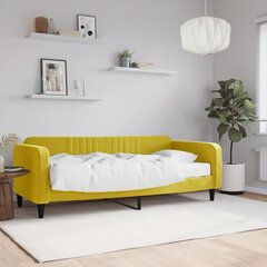 Dīvāngulta ar matraci vidaXL, 90x200 cm, dzeltena цена и информация | Кровати | 220.lv
