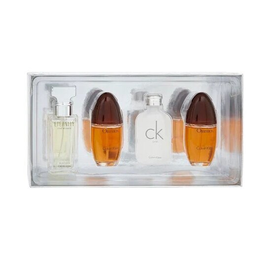 Komplekts Calvin Klein sievietēm parfimērijas ūdens Eternity EDP 15 ml + tualetes ūdens CK One EDT 15 ml + parfimērijas ūdens Obssesion EDP 2x15 ml cena un informācija | Sieviešu smaržas | 220.lv