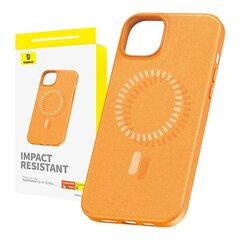 Magnetic Phone Case for iPhone 15 ProMax Baseus Fauxther Series (Orange) цена и информация | Чехлы для телефонов | 220.lv