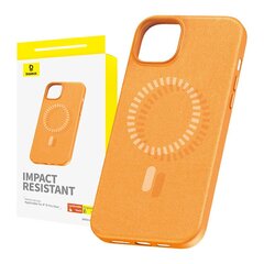 Magnetic Phone Case for iPhone 15 ProMax Baseus Fauxther Series (Orange) цена и информация | Чехлы для телефонов | 220.lv