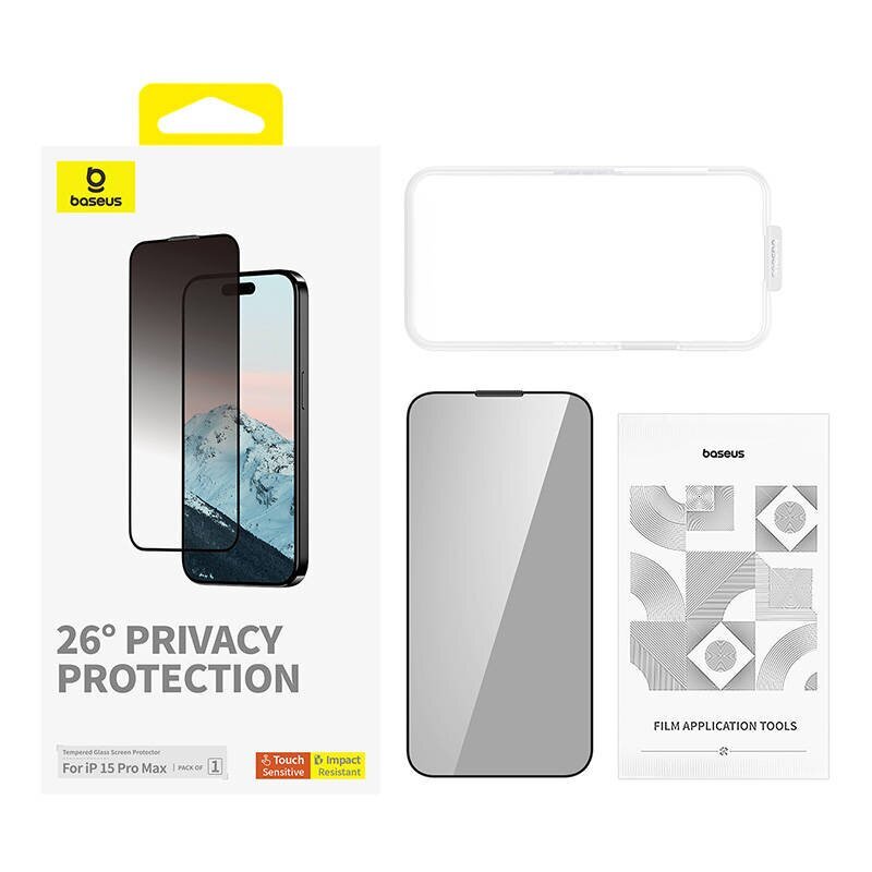 Baseus Sapphire Privacy Protection Tempered Glass цена и информация | Ekrāna aizsargstikli | 220.lv