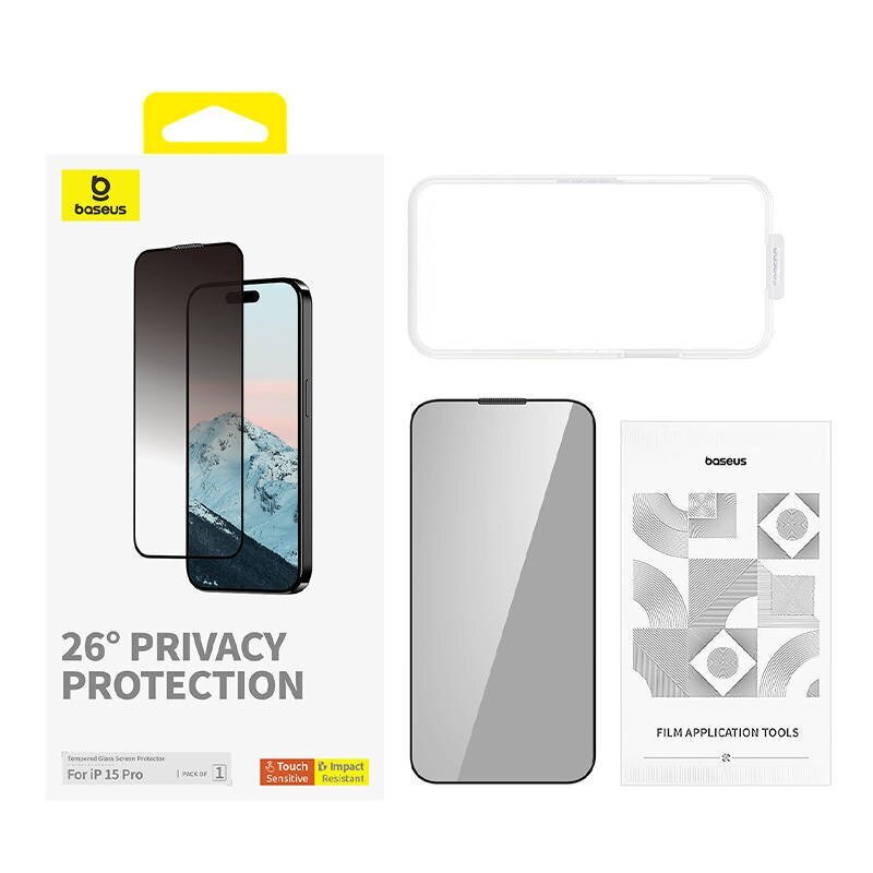 Baseus Sapphire Privacy Protection Tempered Glass cena un informācija | Ekrāna aizsargstikli | 220.lv