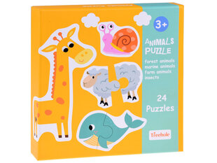 Mīklu komplekts - dzīvnieki, 24 gabali cena un informācija | Puzles, 3D puzles | 220.lv