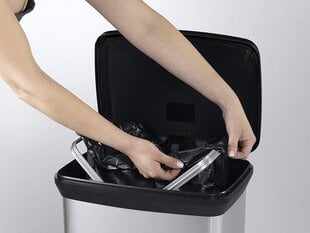 CURVER Контейнер для мусора DECO BIN 50л серебристый цена и информация | Мусорные баки | 220.lv