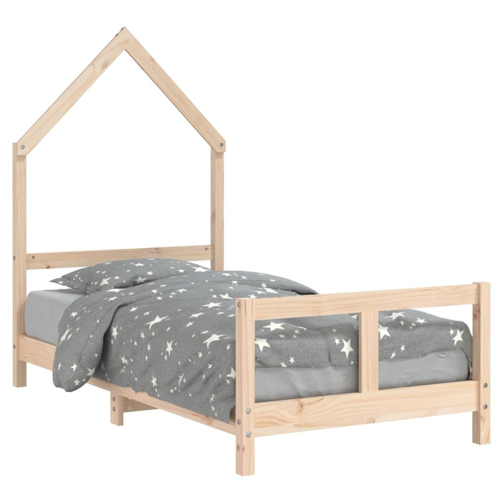 Bērnu gultas rāmis vidaXL, 80x160 cm, brūns цена и информация | Bērnu gultas | 220.lv