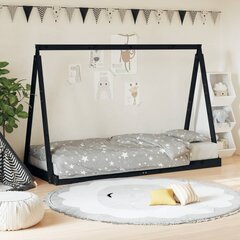 Bērnu gultas rāmis vidaXL, 80x200 cm, melns cena un informācija | Bērnu gultas | 220.lv