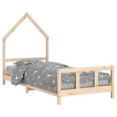 Bērnu gultas rāmis vidaXL, 90x190 cm, brūns cena un informācija | Bērnu gultas | 220.lv