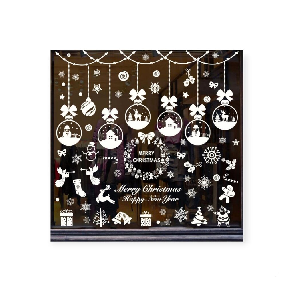 Ziemassvētku logu uzlīmes, 12 gab., 28x20 cm cena un informācija | Ziemassvētku dekorācijas | 220.lv