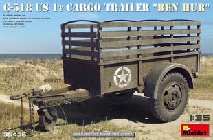  Сборная пластиковая модель. Miniart - G-518 U.S. 1T Cargo Trailer Ben Hur, 1/35, 35436 цена и информация | Склеиваемые модели | 220.lv