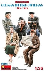 Līmējošais modelis MiniArt 38006 German Sitting Civilians 30s-40s 1/35 цена и информация | Склеиваемые модели | 220.lv