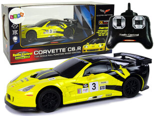 Спортивный автомобиль Corvette C6.R. с дистанционным управлением, желтый цена и информация | Игрушки для мальчиков | 220.lv
