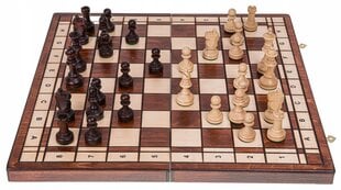 Galda spēle, koka šahs, dambrete un nardi, 40 x 40 cm cena un informācija | Galda spēles | 220.lv
