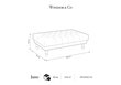 Pufs Windsor & Co Juno, 126x75x42 cm, zils/melns cena un informācija | Sēžammaisi, pufi | 220.lv