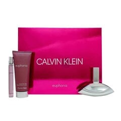 Komplekts Calvin Klein Euphoria sievietēm: parfimērijas ūdens EDP, 50 ml + ķermeņa losjons, 100 ml + parfimērijas ūdens EDP, 10 ml cena un informācija | Sieviešu smaržas | 220.lv