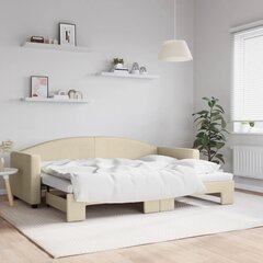 Izvelkams dīvāns vidaXL, 80x200 cm, krēmkrāsas cena un informācija | Gultas | 220.lv