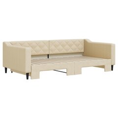 Izvelkams dīvāns vidaXL, 100x200 cm, krēmkrāsas cena un informācija | Gultas | 220.lv