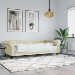 Dienas gulta ar matraci vidaXL, 90x200 cm, krēmkrāsas cena un informācija | Gultas | 220.lv