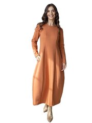 Длинноехлопковое платье с внутренним ворсом Lega SKZ154, персиковый цена и информация | Платья | 220.lv