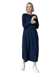 Длинноехлопковое платье с внутренним ворсом Lega SKZ154, темно/синий цена и информация | Платья | 220.lv