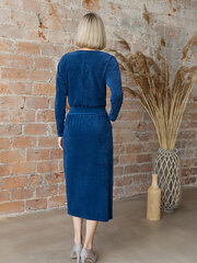 Длинное велюровое платье с поясом Lega SKZ155, синий цена и информация | Платья | 220.lv