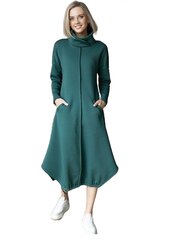 Kokvilnas midi kleita ar plūksnu iekšpusē Lega SKZ164, zaļa cena un informācija | Kleitas | 220.lv
