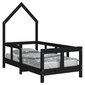 Bērnu gultas rāmis vidaXL, 70x140 cm, melns cena un informācija | Bērnu gultas | 220.lv
