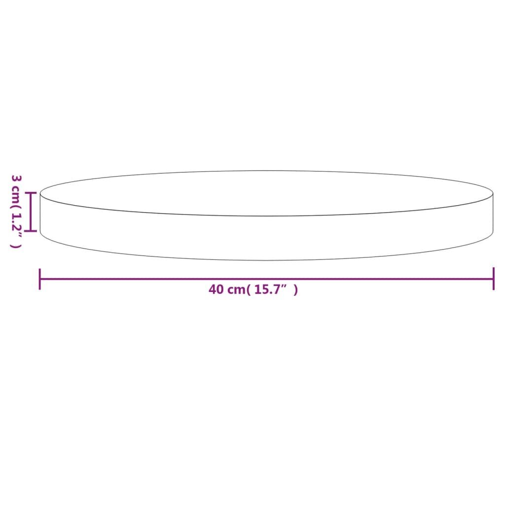 Galda virsma vidaXL, Ø40x3 cm, brūna цена и информация | Virsmas galdiem | 220.lv