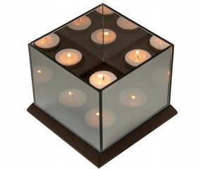 Stikla svečturis 4 svecēm - spoguļu kaste cena un informācija | Sveces un svečturi | 220.lv