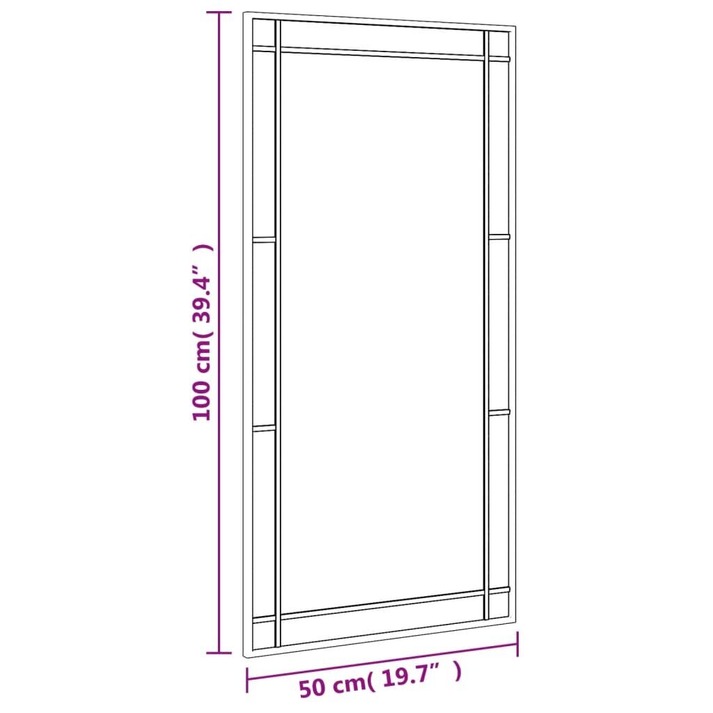 Sienas spogulis vidaXL, 50x100 cm, melns cena un informācija | Spoguļi | 220.lv