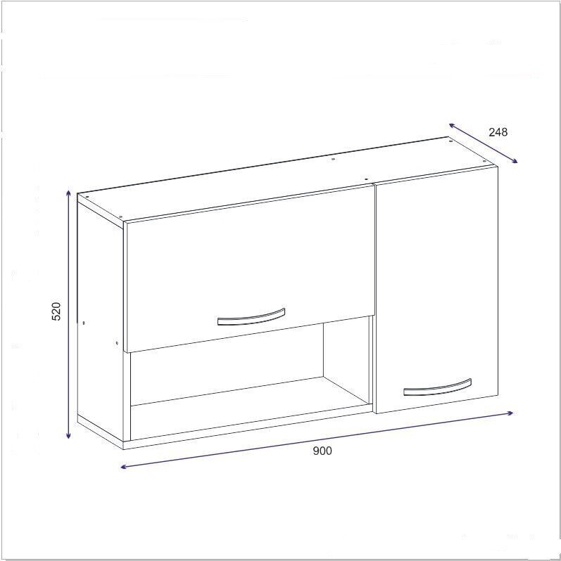 Prece ar bojājumu. Piekaramais skapītis Kalune Design 550 (I), 52 cm, balts cena un informācija | Preces ar bojājumiem | 220.lv