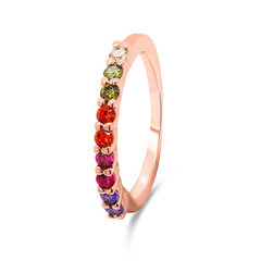 Brilio Silver Достойное бронзовое кольцо с цветными цирконами RI063R цена и информация | Кольца | 220.lv