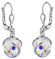 Silvego Блестящие серьги-подвески с кристаллами Swarovski® SILVEGOB31644 sSL3489 цена и информация | Серьги | 220.lv