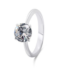 Brilio Silver Вневременное серебряное кольцо с прозрачным цирконом RI057W цена и информация | Кольца | 220.lv