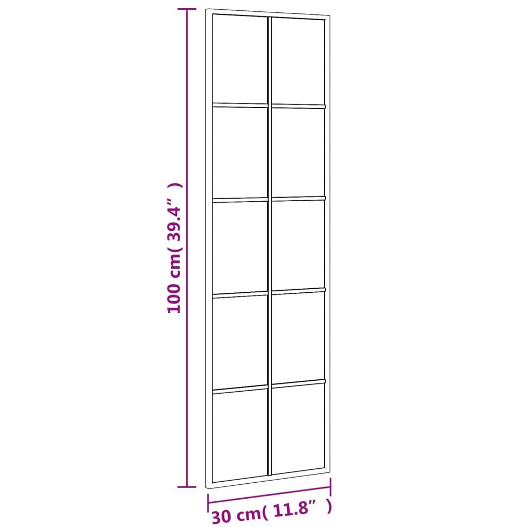 Sienas spogulis vidaXL, 30x100 cm, melns цена и информация | Spoguļi | 220.lv