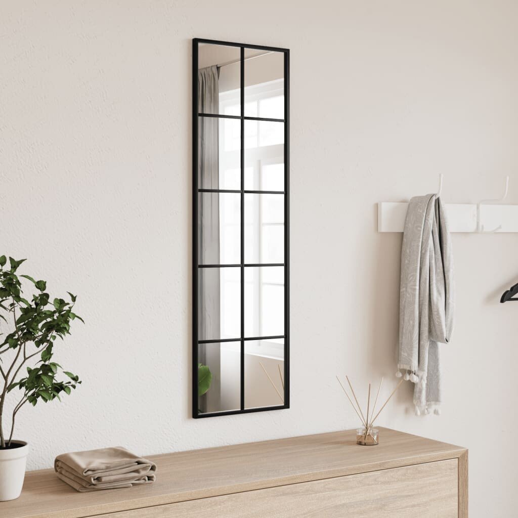 Sienas spogulis vidaXL, 30x100 cm, melns cena un informācija | Spoguļi | 220.lv