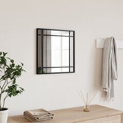 Sienas spogulis vidaXL, 40x40 cm, melns cena un informācija | Spoguļi | 220.lv