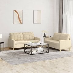 Divdaļīgs dīvānu komplekts ar spilveniem vidaXL, krēmkrāsas цена и информация | Диваны | 220.lv