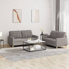 Divdaļīgs dīvānu komplekts ar spilveniem vidaXL, pelēkbrūns цена и информация | Диваны | 220.lv