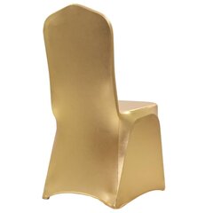 vidaXL krēslu pārvalki, 25 gab., elastīgi, zelta krāsa cena un informācija | Citi piederumi mēbelēm | 220.lv