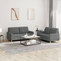 Divdaļīgs dīvānu komplekts ar spilveniem vidaXL, tumši pelēks цена и информация | Диваны | 220.lv