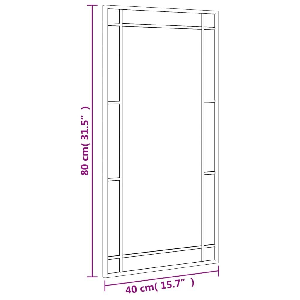 Sienas spogulis vidaXL, 40x80 cm, melns цена и информация | Spoguļi | 220.lv