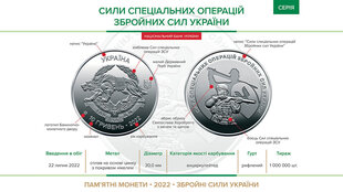 Ukrainas bruņoto spēku īpašo operāciju spēku monēta, 10 grivnas cena un informācija | Numismātika, filatēlija | 220.lv