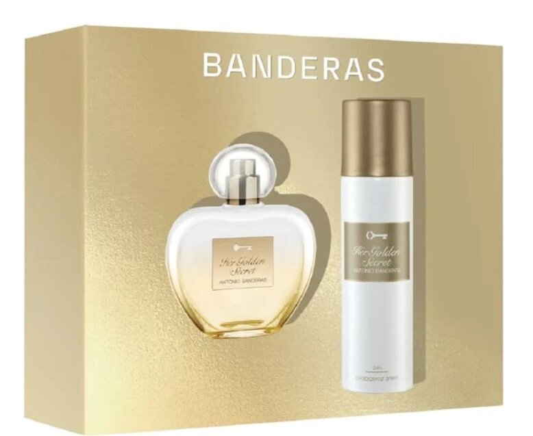 Dāvanu komplekts sievietēm Antonio Banderas Her Golden Secret: smaržas EDT, 80 ml + dezodorants, 150 ml цена и информация | Sieviešu smaržas | 220.lv