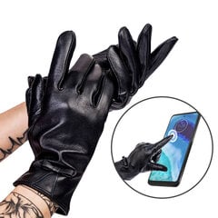 Женские кожаные перчатки D01, черные. цена и информация | Женские перчатки | 220.lv