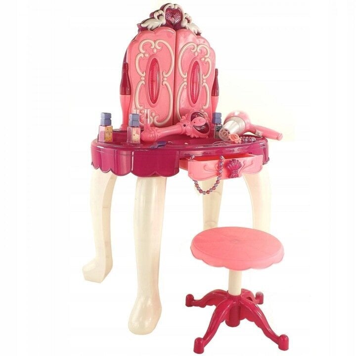 Bērnu kosmētikas galdiņš Luxma, rozā/balts cena un informācija | Rotaļlietas meitenēm | 220.lv
